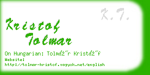 kristof tolmar business card